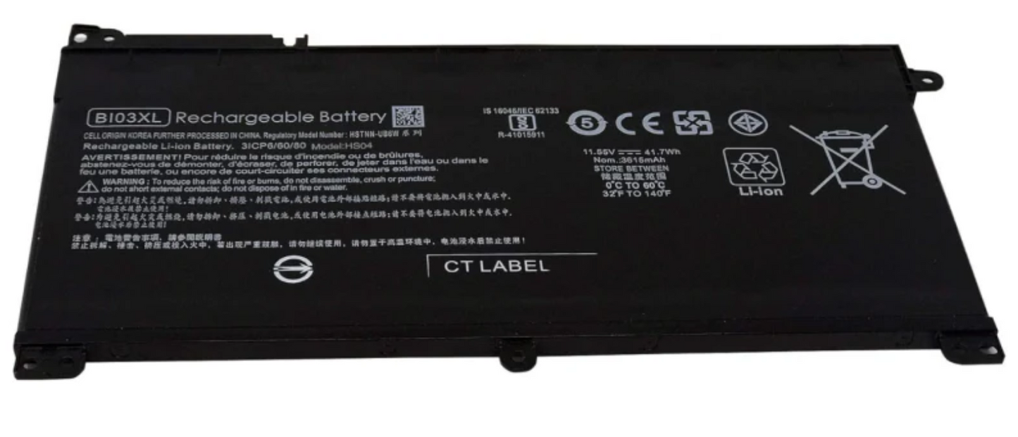 BI03XL Brand New GALAXY ELECTRONICS ON03XL Laptop Battery Compatible with HP Pavilion X360 13-U M3-U M3-U001DX M3-U103DX 13-U100TU 13-U100TU Stream 14-AX 14-ax010wm 14-ax020wm 14-ax030wm Series HSTNN-UB6W 41.7Wh 11.55V