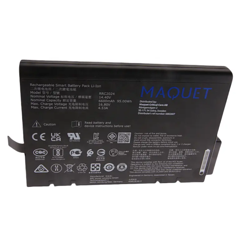 RRC2024 GALAXY ELECTRONICS HIGH QUALITY RECHARGEABLE BATTERY FOR MAQUET SERVO AIR RESPIRATOR 14.4V 6600mAh 95.0Wh 410028-04 REF 6882607